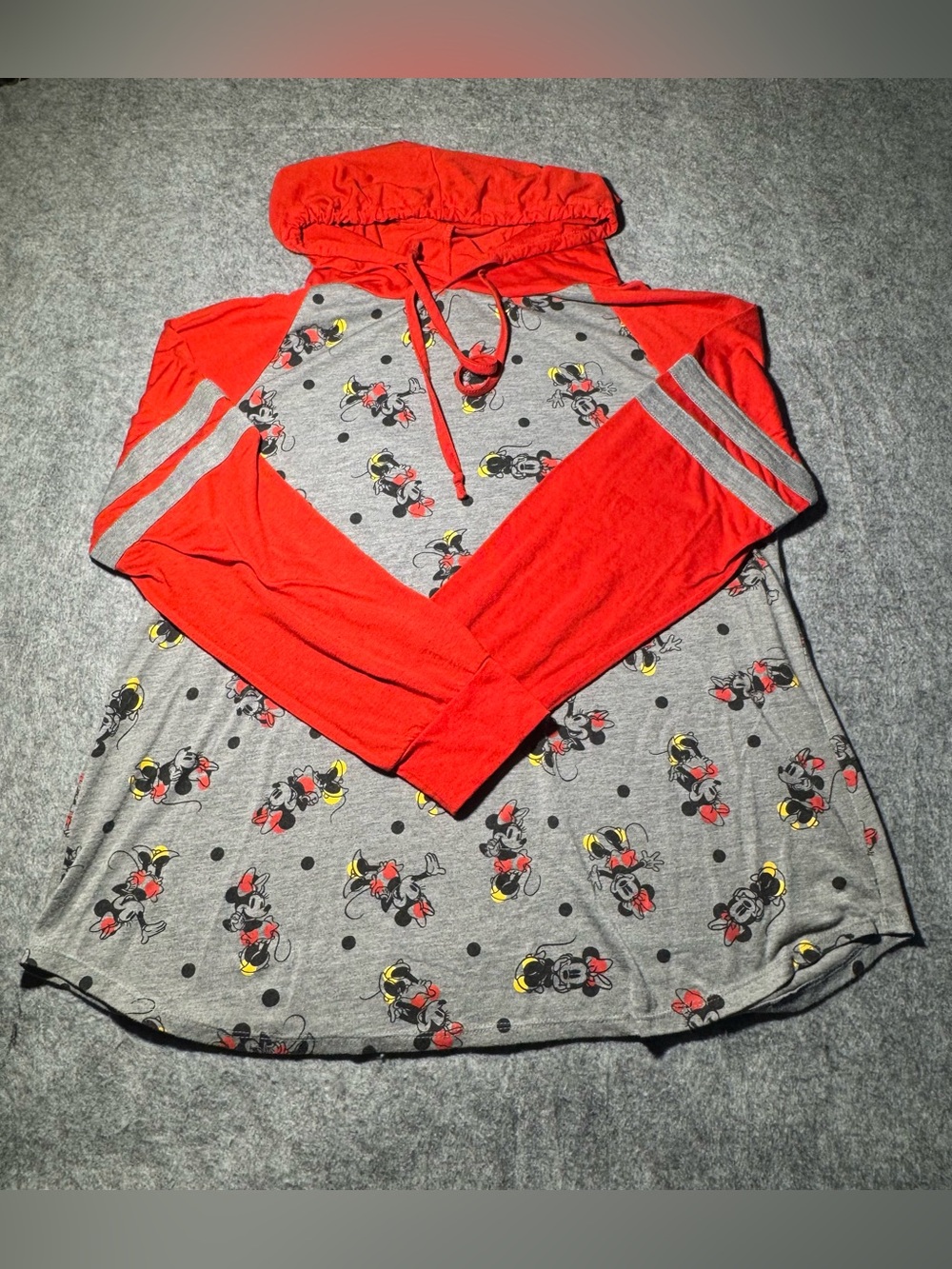 Disney Minnie Mouse Hoodie Red & Gray 2X